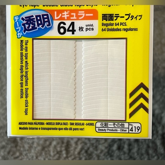 Daiso Japan Eye Eyelid Tape Sticker Double Sided Type Regular Clear 64 pcs Strip - Picture 5 of 8